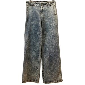 AMAZING Acid Wash Wide Leg High Rise Pocketless Pants Women’s Size 12